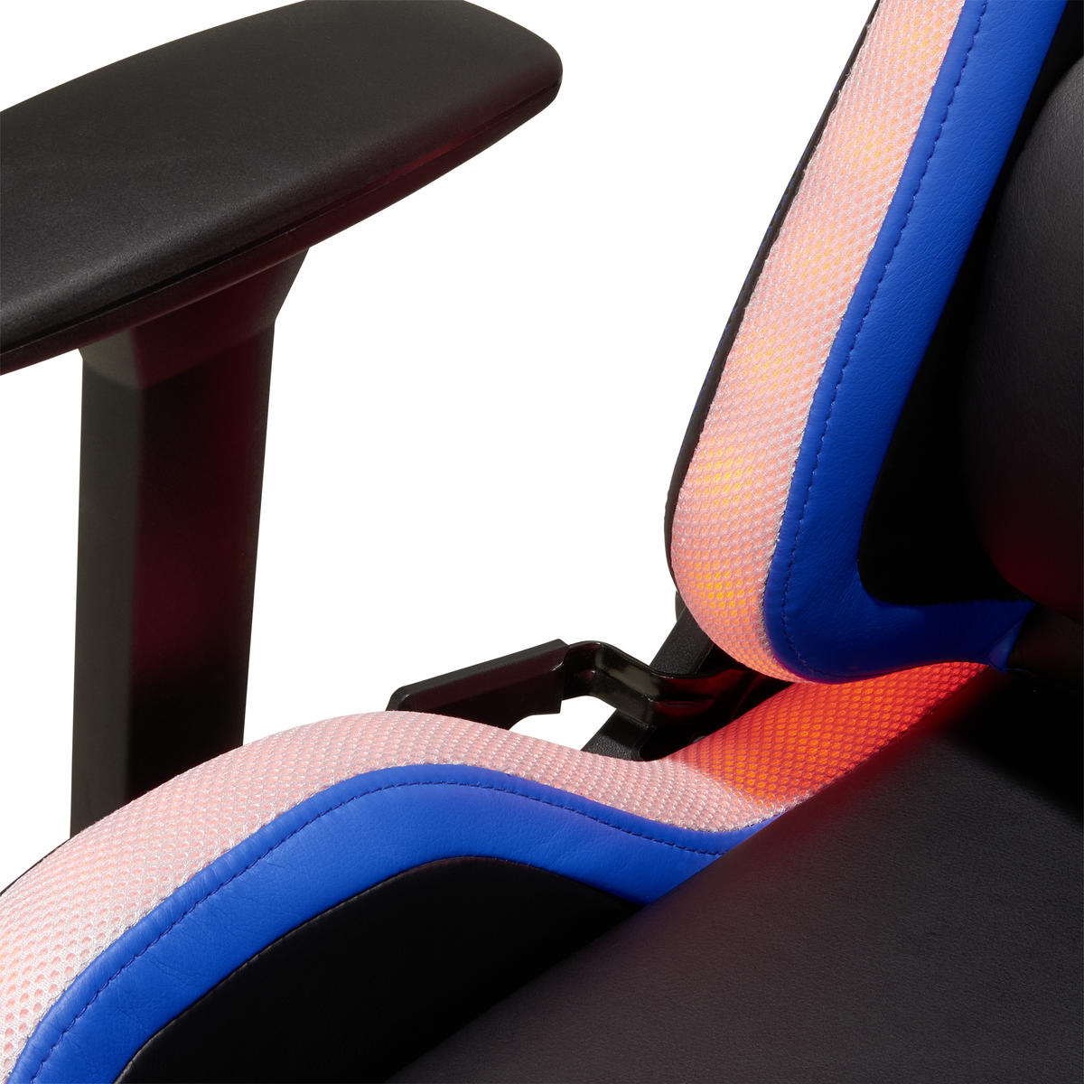 GAMING STOL kovina, umetna masa, tekstil modra, črna, bela  - modra/črna, Design, kovina/umetna masa (68/124-134/60cm) - Novel