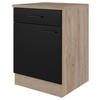 KÜCHENUNTERSCHRANK 60/85/57 cm  in Schwarz, Eichefarben  - Eichefarben/Schwarz, KONVENTIONELL, Holzwerkstoff/Metall (60/85/57cm) - FlexWell