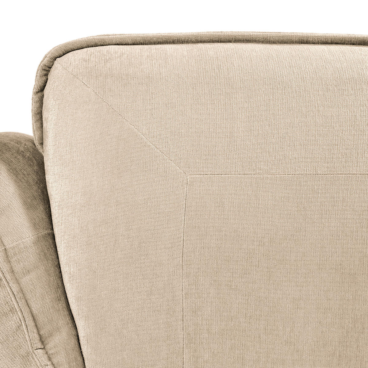 ECKSOFA in Chenille Creme  - Creme/Schwarz, Modern, Kunststoff/Textil (184/269cm) - Trendmanufaktur