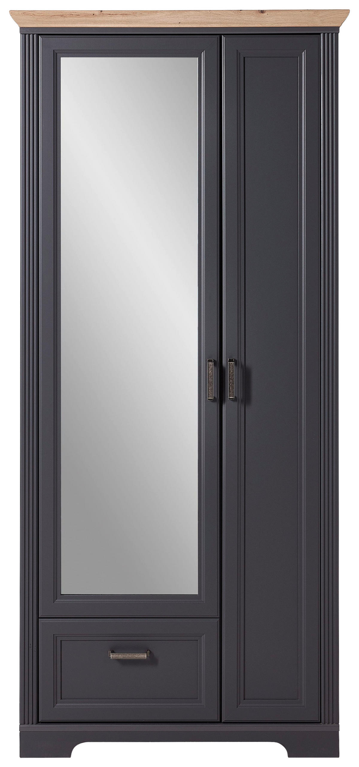 Dulap Pentru Hol 93/204/41 cm  - grafit, Romantik / Landhaus, sticlă/metal (93/204/41cm) - Landscape