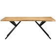 ESSTISCH in Holz, Metall 200/100/76 cm  - Schwarz/Akaziefarben, LIFESTYLE, Holz/Metall (200/100/76cm) - Landscape