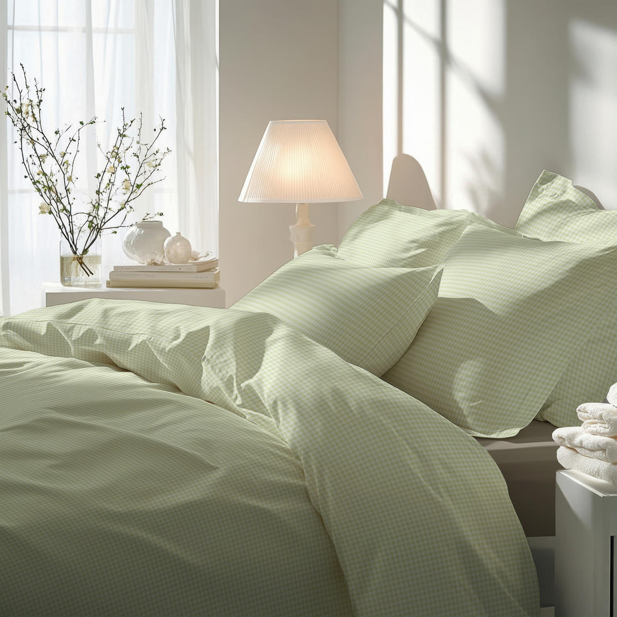 BETTWÄSCHE Satin 140/220 cm  - Salbeigrün, Basics, Textil (140/220cm) - Florella