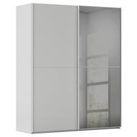 SCHWEBETÜRENSCHRANK 201/223/68 cm 2-türig Grau  - Grau, KONVENTIONELL, Glas/Holzwerkstoff (201/223/68cm) - Novel