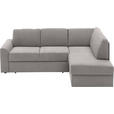 ECKSOFA in Webstoff Grau  224/165 cm  - Schwarz/Grau, KONVENTIONELL, Kunststoff/Textil (224/165cm) - Venda