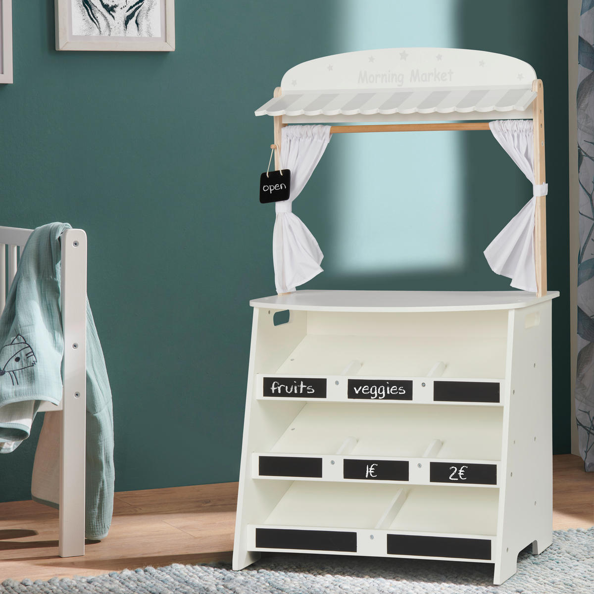 TRGOVINA   - bijela/prirodne boje, Basics, drvo/tekstil (60/29/99cm) - My Baby Lou