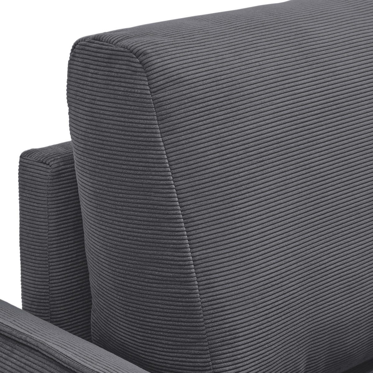 3-SITS SOFFA i manchester mörkgrå  - mörkgrå/naturfärgad, Modern, trä/textil (183/85/92cm) - MID.YOU