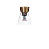DECKENLEUCHTE Bizzo 16,5/19,3 cm   - Klar/Messingfarben, Design, Glas/Metall (16,5/19,3cm) - Belid