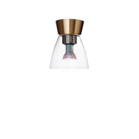 DECKENLEUCHTE Bizzo 16,5/19,3 cm   - Klar/Messingfarben, Design, Glas/Metall (16,5/19,3cm) - Belid