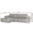ECKSOFA in Flachgewebe Greige  - Greige/Schwarz, KONVENTIONELL, Kunststoff/Textil (174/274cm) - Carryhome