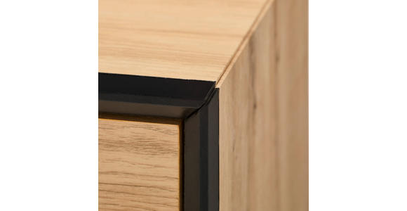 SCHMINKTISCH 110/40/132 cm, Schwarz, Eichefarben  - Eichefarben/Schwarz, KONVENTIONELL, Glas/Holzwerkstoff (110/40/132cm) - Xora