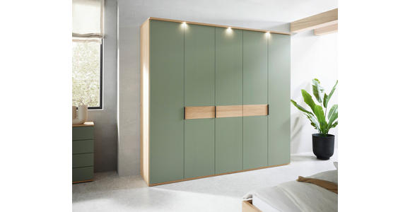 DREHTÜRENSCHRANK  in Eichefarben, Olivgrün  - Eichefarben/Anthrazit, Design, Holz/Holzwerkstoff (249,6/229,4/59,5cm) - Dieter Knoll