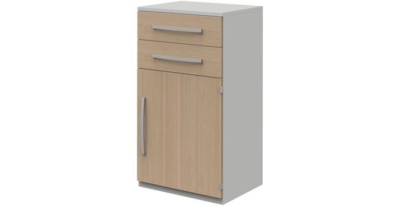 AKTENSCHRANK Eichefarben, Hellgrau  - Eichefarben/Hellgrau, Design, Holzwerkstoff (60/111,7/43cm) - Moderano