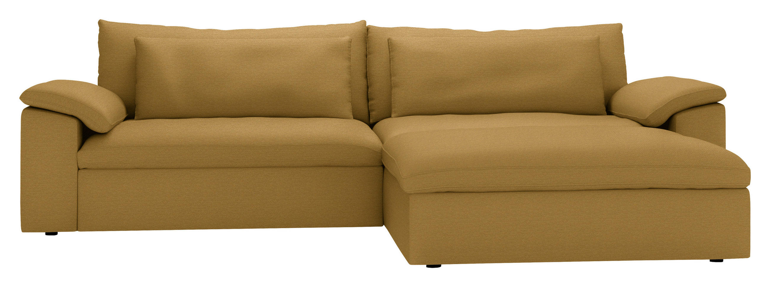 ECKSOFA  Webstoff Currygelb  - Currygelb/Schwarz, Modern, Kunststoff/Textil (306/198cm) - Carryhome