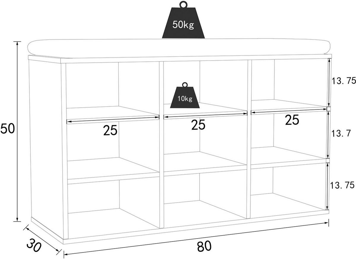 SKOHYLLA 80/50/30 cm  - vit, Design, trämaterial (80/50/30cm) - MID.YOU