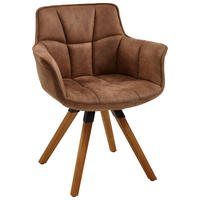 ARMLEHNSTUHL  in Mikrofaser  - Schlammfarben/Eichefarben, Design, Holz/Textil (67/85/60cm) - Musterring