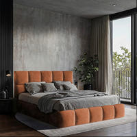 POLSTERBETT 180/200 cm,  in Rostfarben, gepolstertes Kopfteil, Lattenrost, Bettkasten,  - Rostfarben/Schwarz, MODERN, Holz/Holzwerkstoff (180/200cm) - MID.YOU