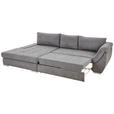 ECKSOFA Grau Flachgewebe  - Silberfarben/Grau, Design, Textil/Metall (174/306cm) - Carryhome