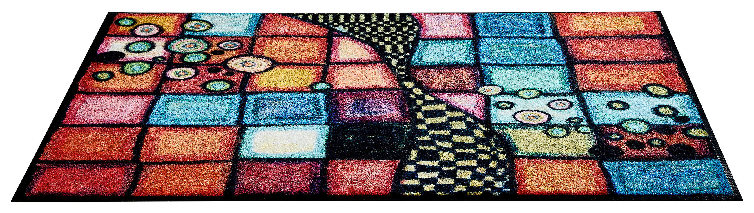 Thumbnail - wash+dry FUßMATTE, Mehrfarbig, Textil, Abstraktes, rechteckig, 75x120 cm, Textiles Vertrauen - Oeko-Tex®, Reach, Made in...