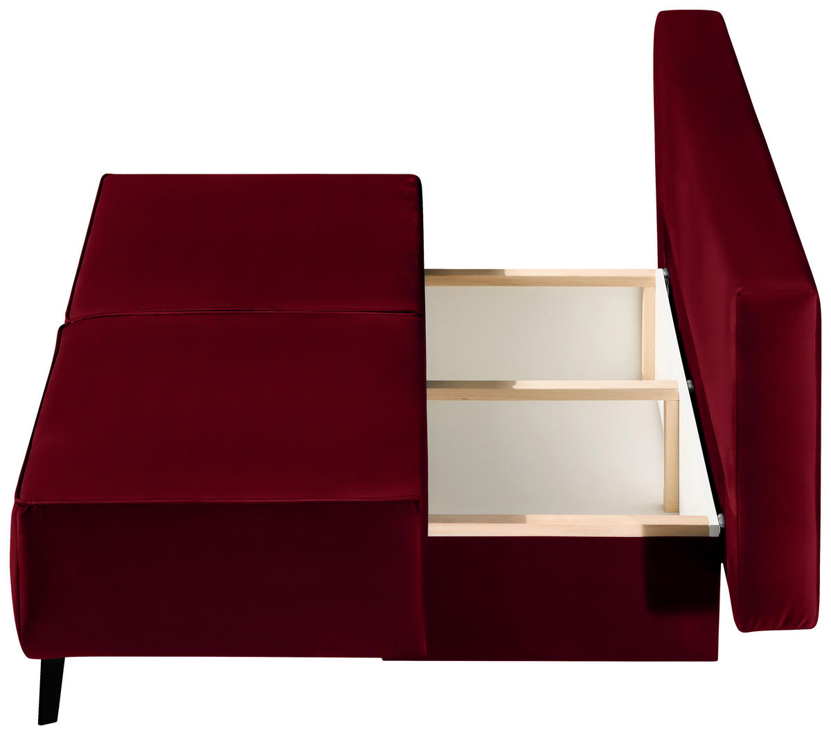 SCHLAFSOFA in Dunkelrot  - Schwarz/Dunkelrot, Konventionell, Textil/Metall (197/91/88cm) - Novel