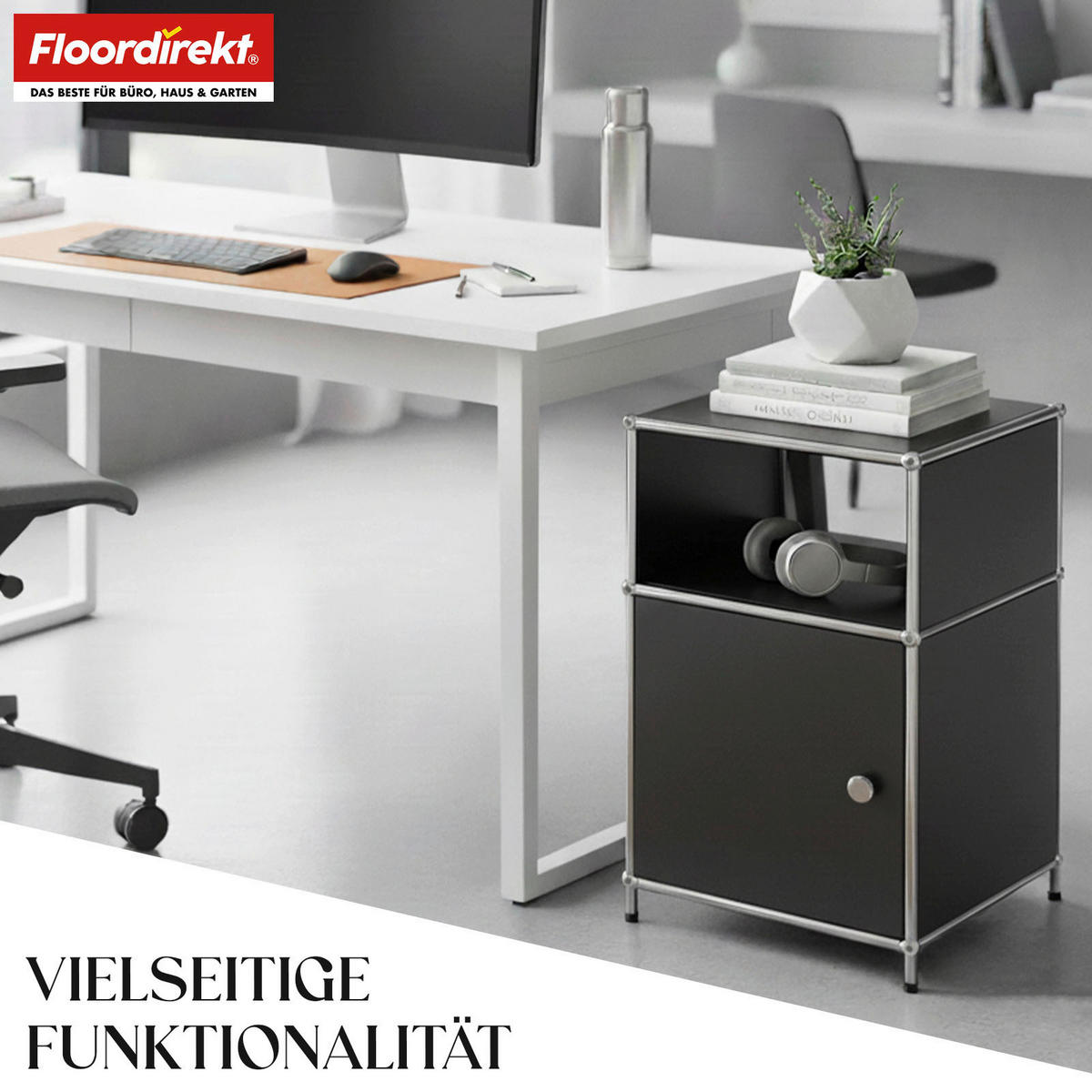 STANDREGAL Schwarz  - Schwarz, Basics, Metall (40/65/40cm) - Floordirekt