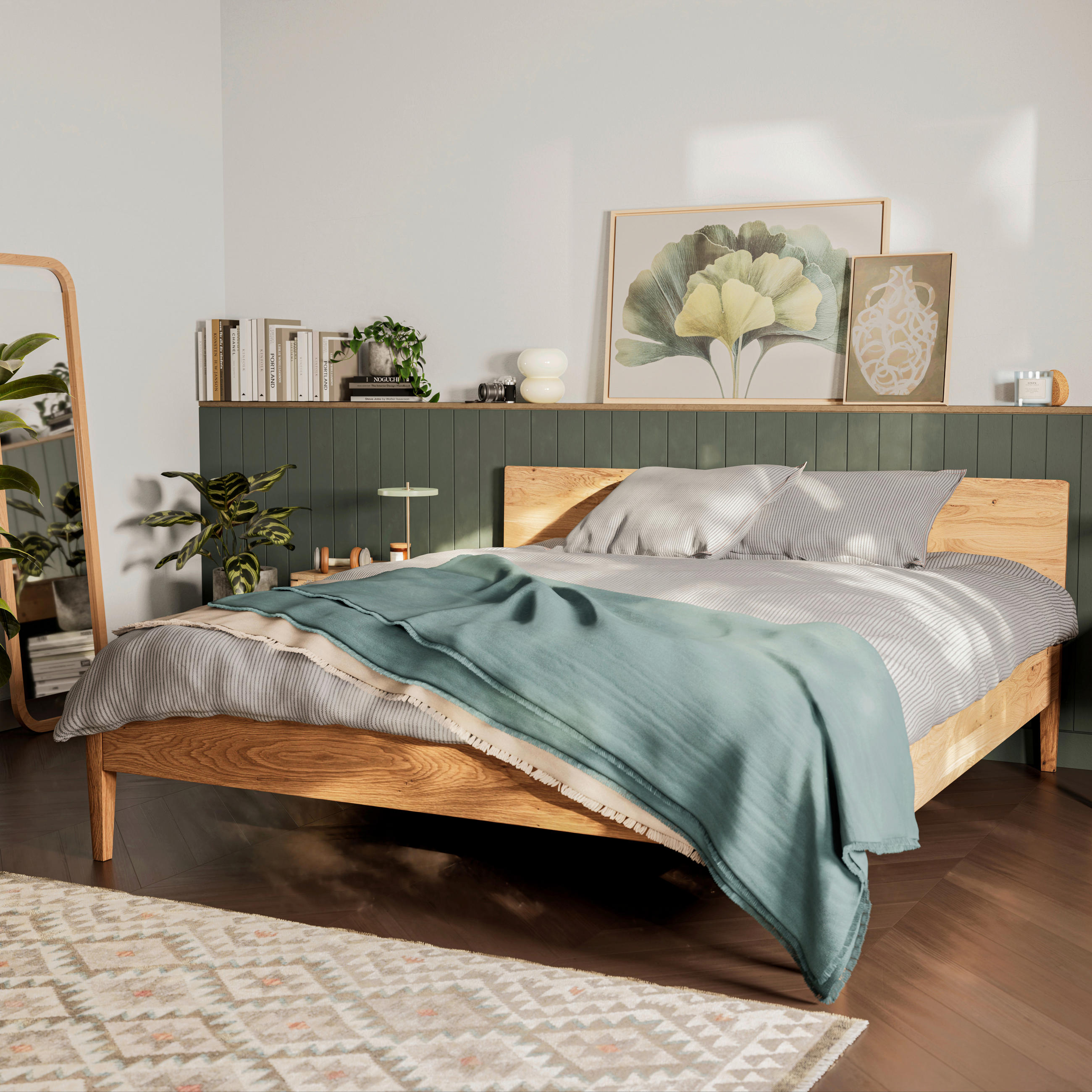 Thumbnail - Boxxx Bett, Eiche, Holz, Eiche, massiv, 90x200 cm, Fsc, in verschiedenen Größen erhältlich, für Lattenrost geeignet, Sch...