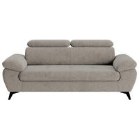3-SITZER-SOFA Schlammfarben  - Schlammfarben/Schwarz, Textil/Metall (215/84/100cm) - MID.YOU