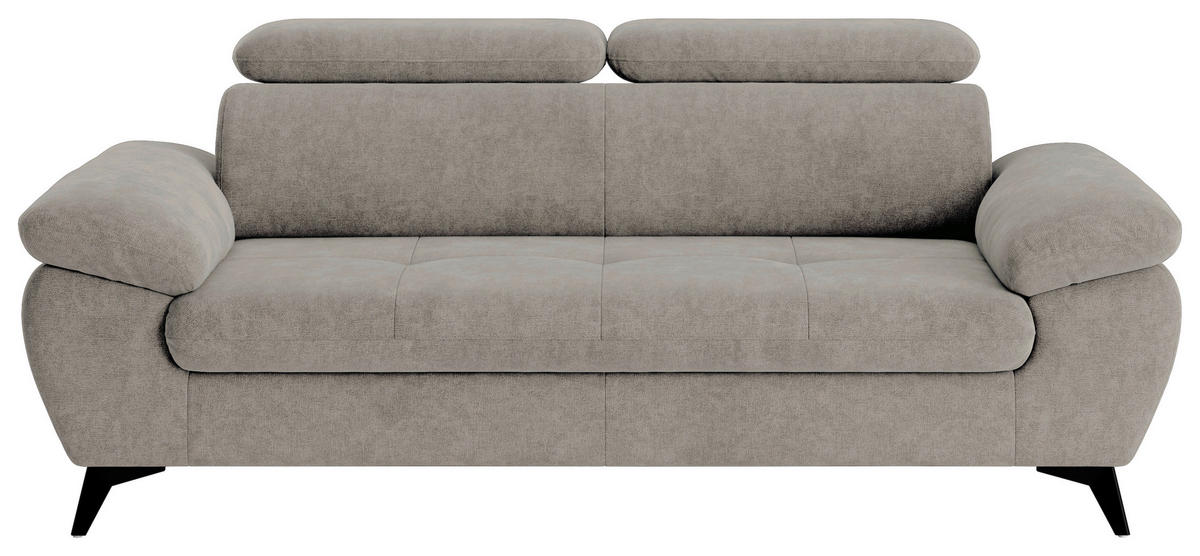 3-SITZER-SOFA Schlammfarben  - Schlammfarben/Schwarz, Textil/Metall (215/84/100cm) - MID.YOU