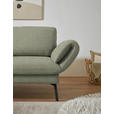 ECKSOFA  in Flachgewebe Salbeigrün Armteilverstellung, Relaxfunktion, Drehsitzfunktion  175-224/255-365 cm  - Salbeigrün/Schwarz, Design, Textil/Metall (175-224/255-365cm) - Dieter Knoll