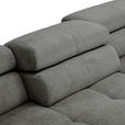ECKSOFA Dunkelgrau Flachgewebe  - Chromfarben/Dunkelgrau, KONVENTIONELL, Textil/Metall (282/224cm) - Hom`in