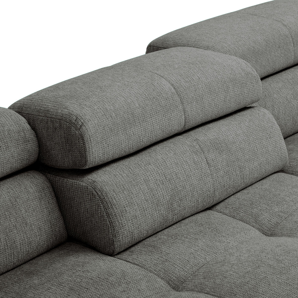 ECKSOFA Dunkelgrau Flachgewebe  - Chromfarben/Dunkelgrau, KONVENTIONELL, Textil/Metall (282/224cm) - Hom`in
