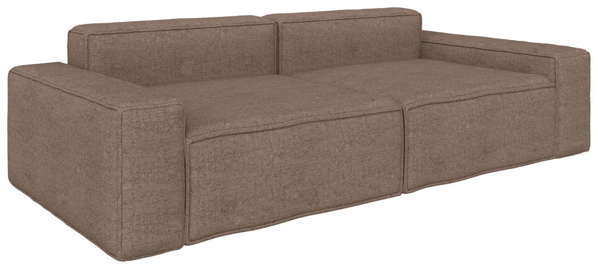 SCHLAFSOFA Webstoff Braun  - Schwarz/Braun, KONVENTIONELL, Kunststoff/Textil (256/83/115cm) - Carryhome