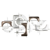 WANDDEKO Metall  - Weiß, Design, Metall (120/59,7/3,8cm) - Ambia Home