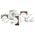 WANDDEKO Metall  - Weiß, Design, Metall (120/59,7/3,8cm) - Ambia Home