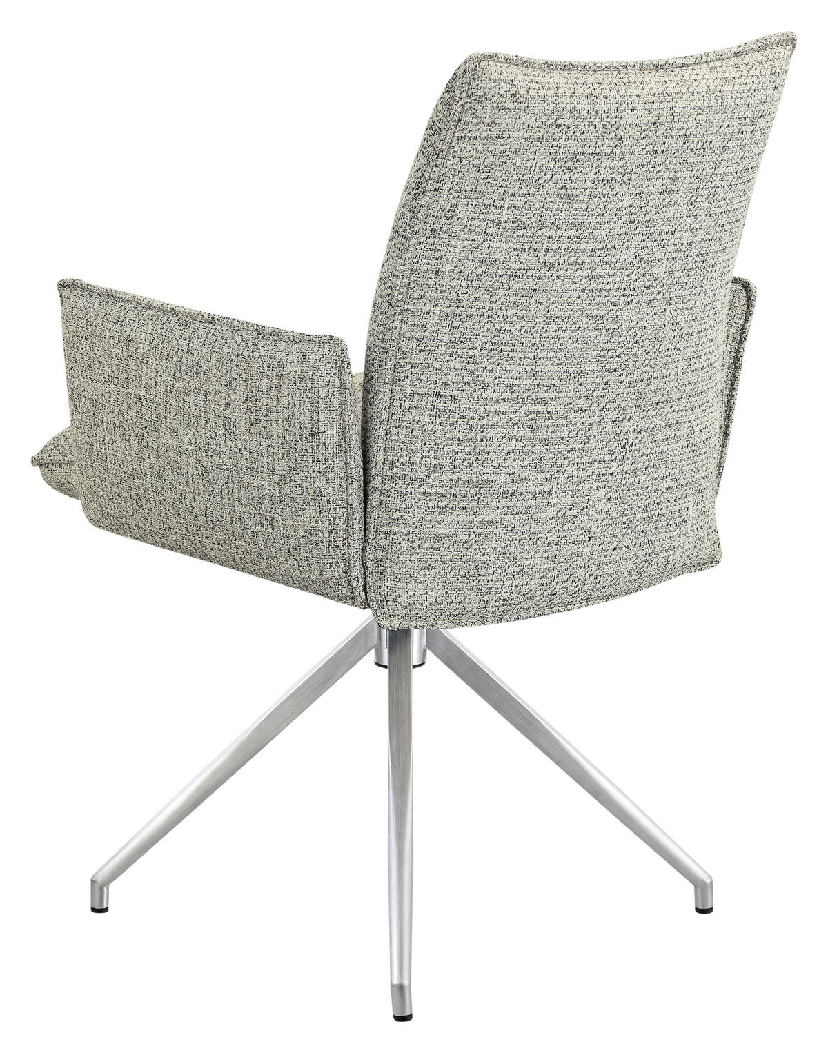 ARMLEHNSTUHL  Sitzfläche 360° drehbar, automatische Rückholfunktion Webstoff  Edelstahlfarben, Beige  - Edelstahlfarben/Beige, Design, Textil/Metall (60,5/87/61,5cm) - Novel