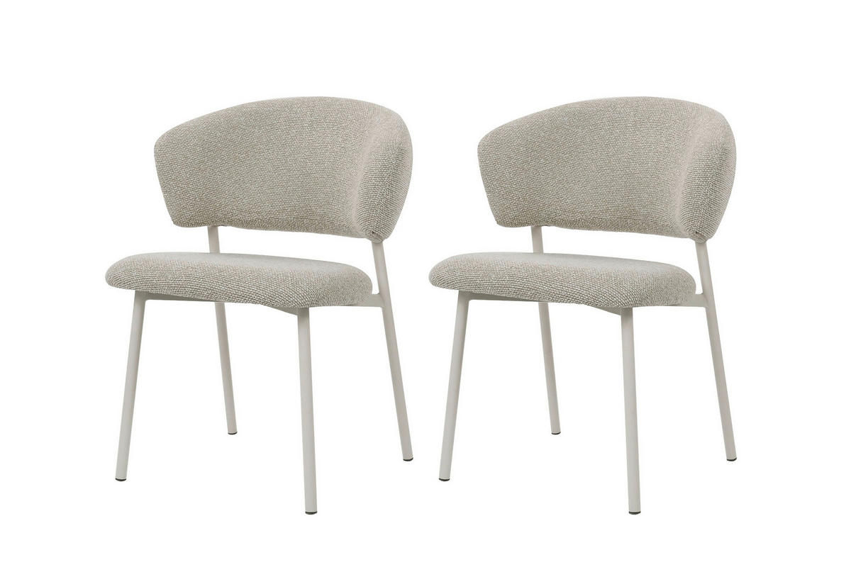 STUHL-SET 2 Stück  Webstoff  Beige  - Beige, MODERN, Textil/Metall (51/82/62cm) - MID.YOU