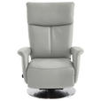 RELAXSESSEL in Leder Silberfarben  - Edelstahlfarben/Silberfarben, Design, Leder/Metall (78/112/85cm) - Cantus