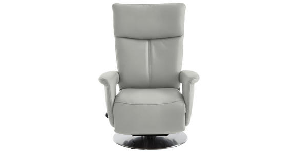 RELAXSESSEL in Leder Silberfarben - Edelstahlfarben/Silberfarben, Design, Leder/Metall (78/112/85cm) - Cantus