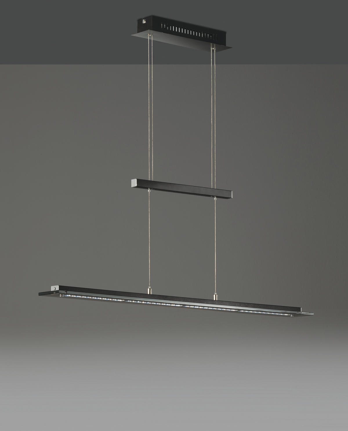 LED-HÄNGELEUCHTE 88/9/80-150 cm  - Chromfarben/Schwarz, Trend, Glas/Metall (88/9/80-150cm)