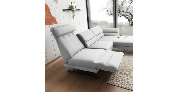 ECKSOFA Creme Flachgewebe  - Creme/Schwarz, Design, Textil/Metall (279-327/176-217cm) - Dieter Knoll