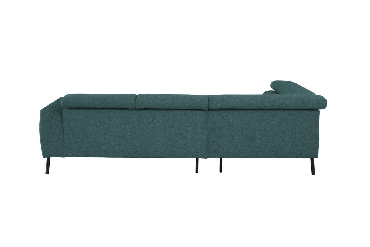 ECKSOFA in Chenille Blau  205/280 cm  - Blau/Schwarz, Design, Textil/Metall (205/280cm) - Xora