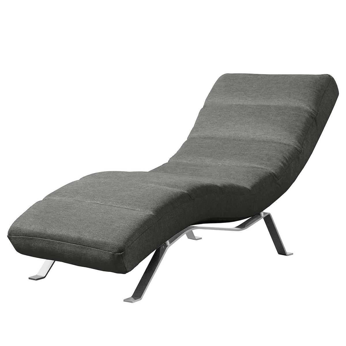 RELAXLIEGE SWING Webstoff Dunkelgrau  - Dunkelgrau/Silberfarben, Design, Textil/Metall (65/65/171cm) - Livetastic