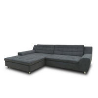 ECKSOFA MORTON Dunkelgrau Mikrofaser  - Chromfarben/Dunkelgrau, MODERN, Textil/Metall (304/200/84cm) - MID.YOU