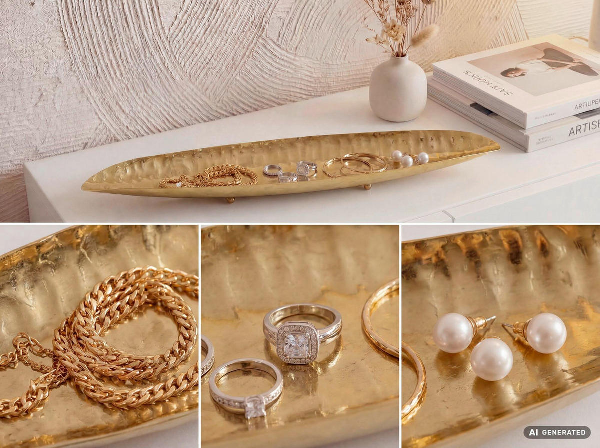 DEKOSCHALE - Goldfarben, Design, Metall (65,5/5/15cm) - Livetastic