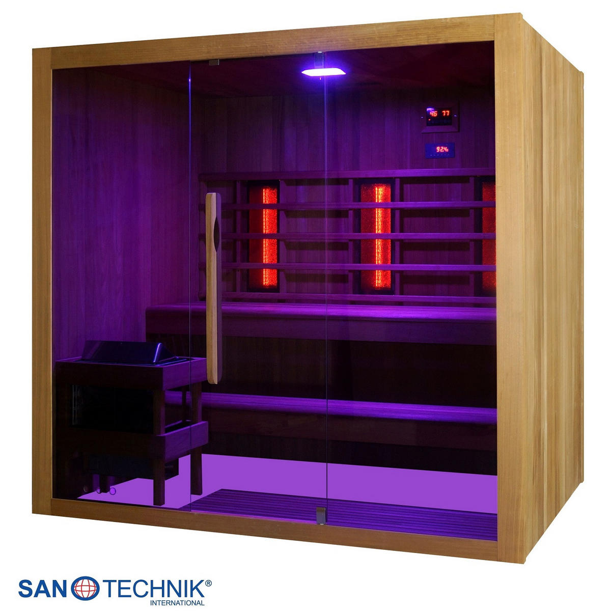 SAUNA für 4-5 Personen Kotka  - Naturfarben, KONVENTIONELL, Holz (200/150/190cm) - Sanotechnik