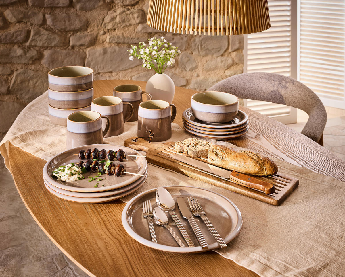 KOMBISERVICE Blau, Braun, Grau Provence 16-teilig 4 Personen  - Blau/Braun, Trend, Keramik - Landscape