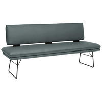 SITZBANK in Metall, Textil Schwarz, Graublau  - Graublau/Schwarz, Design, Textil/Metall (195/91/65cm) - Dieter Knoll