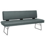 SITZBANK in Metall, Textil Schwarz, Graublau  - Graublau/Schwarz, Design, Textil/Metall (195/91/65cm) - Dieter Knoll