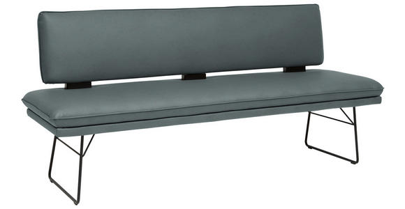 SITZBANK in Metall, Textil Schwarz, Graublau  - Graublau/Schwarz, Design, Textil/Metall (195/91/65cm) - Dieter Knoll