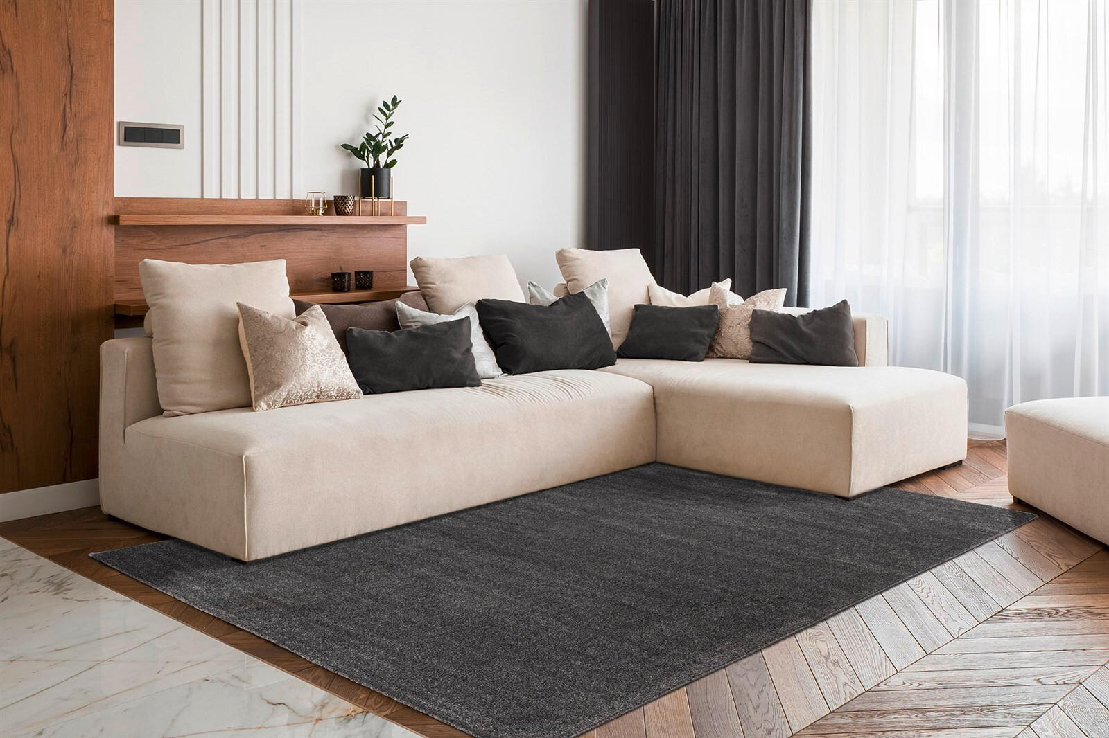 TEPPICH 120/170 cm Nila 100 Anthrazit  - Anthrazit, KONVENTIONELL, Textil (120/170cm)