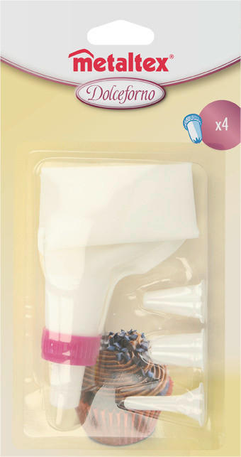 TORTADÍSZÍTŐ HABZSÁK - műanyag/textil (12/3,5/28cm) - Metaltex
